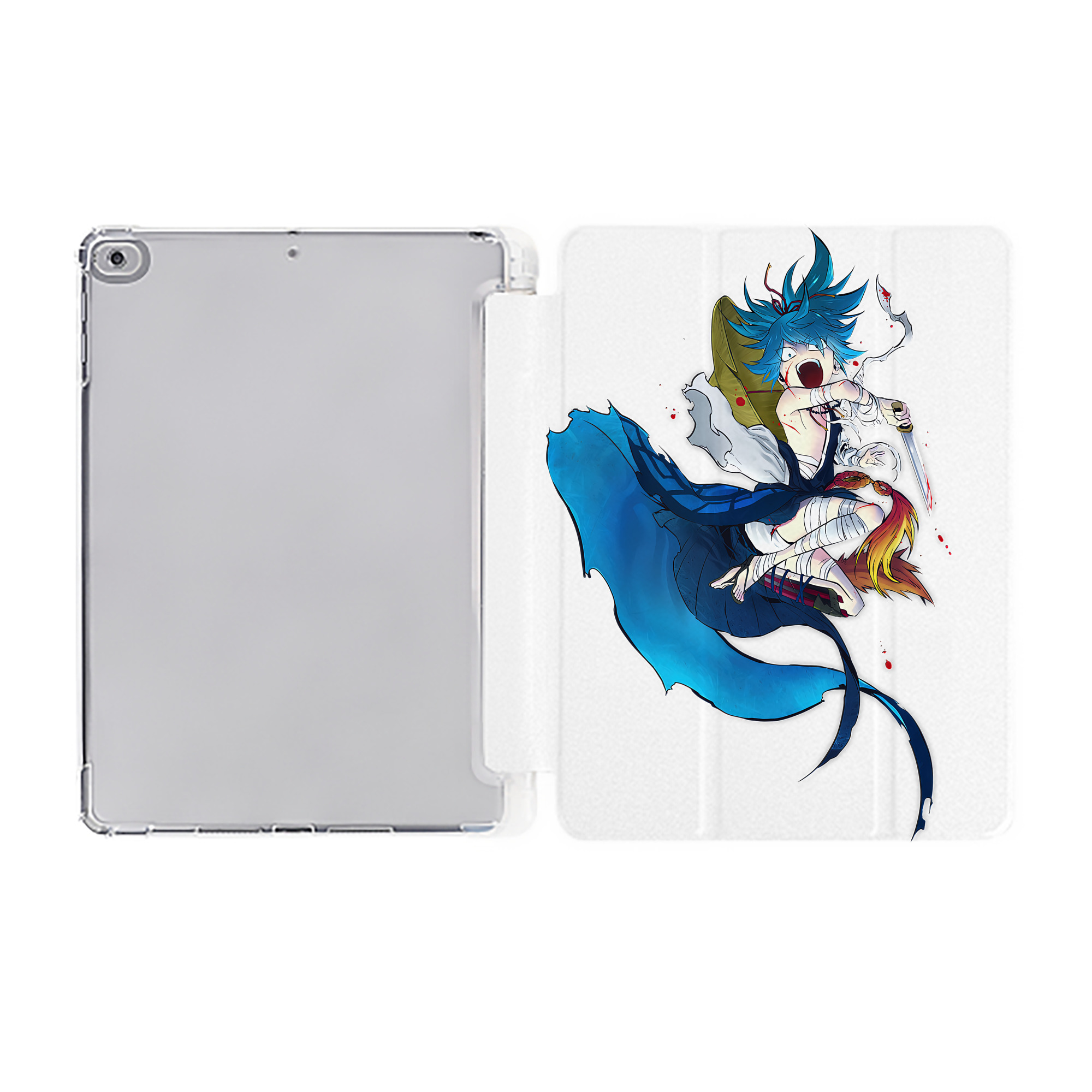 刀剣乱舞 Touken Ranbu IPad ケース ペン収納付き 三つ折りスタンド PUレザー×シリコン 対応機種9.5/10.5/10.9インチ